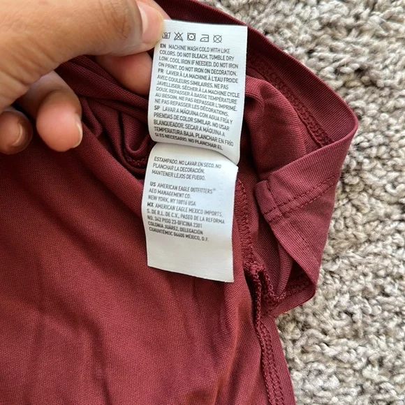 Cropped American Eagle Outfitters Soft & Sexy V Neck Tee Pink size small - Picture 6 of 6